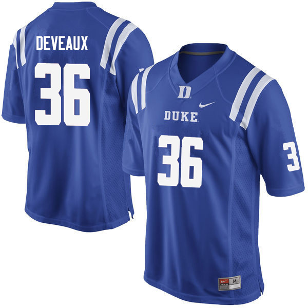 Men #36 Elijah Deveaux Duke Blue Devils College Football Jerseys Sale-Blue - Click Image to Close